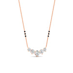 Load image into Gallery viewer, half-carat-five-stone-diamond-3-black-bead-mangalsutra-necklace-in-rose-gold-mgs11130angle3-0.50ct-nl-rg.jpg?v=1777281702