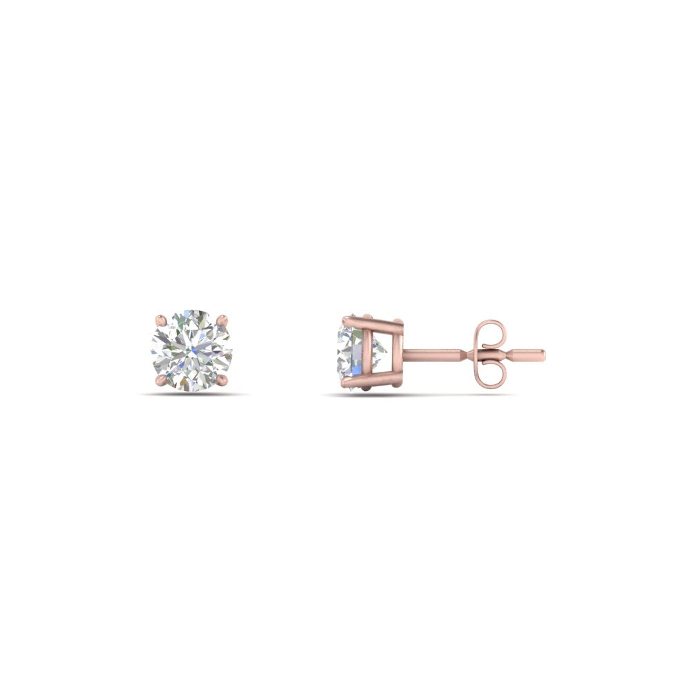 1/2 To 2 Carat Round Diamond Stud Earring