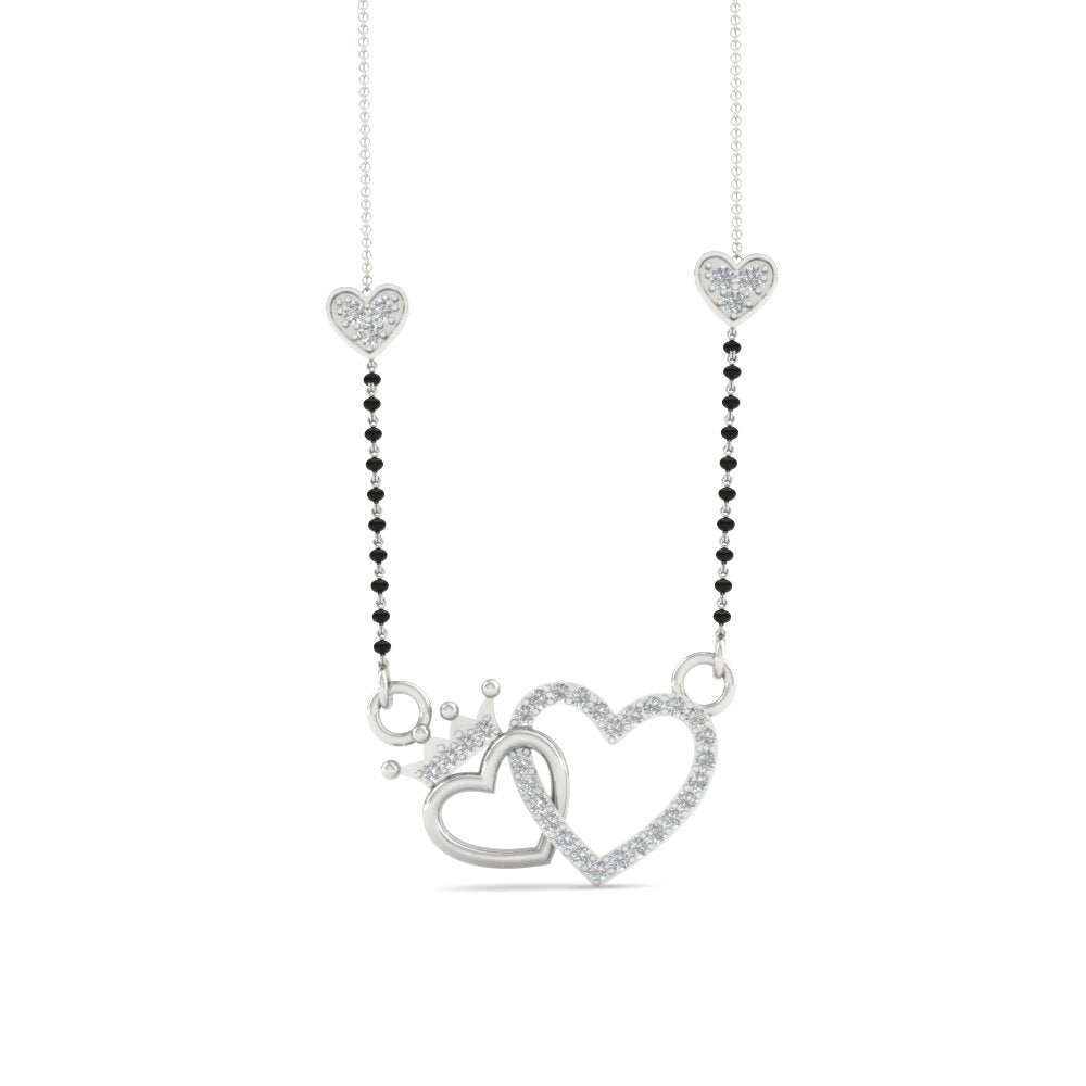Heart and Crown Diamond Mangalsutra