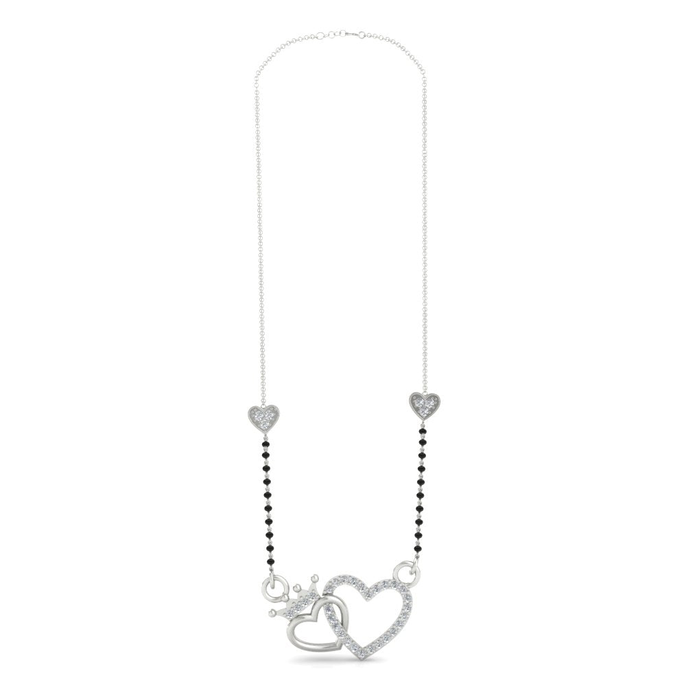 Heart and Crown Diamond Mangalsutra