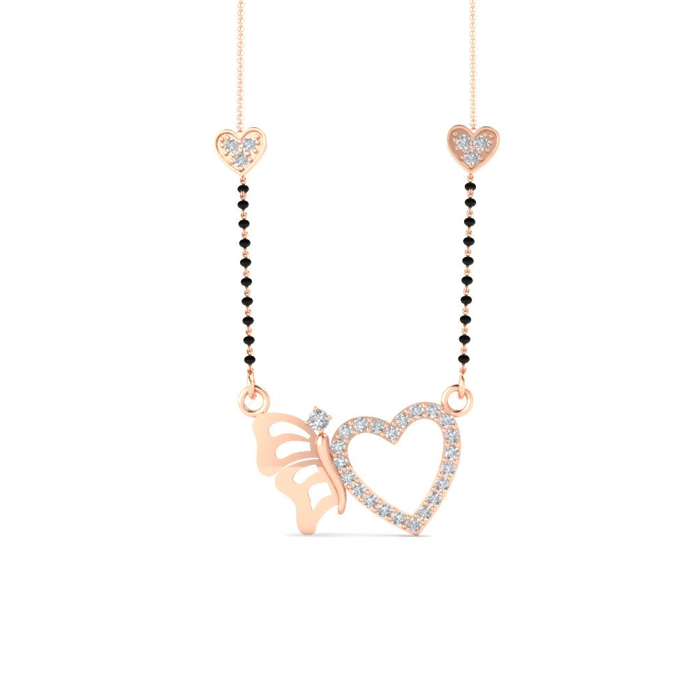 Heart Butterfly Modern Mangalsutra 