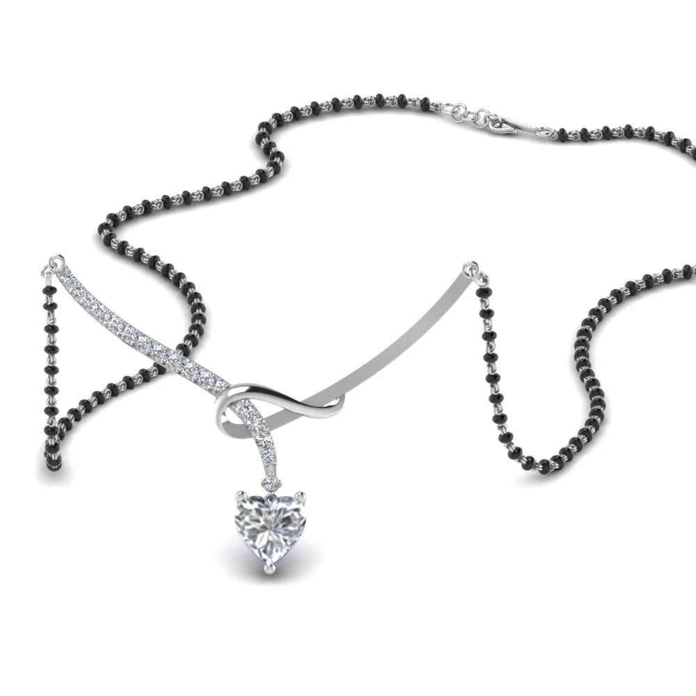 Heart Diamond Drop Mangalsutra Pendant
