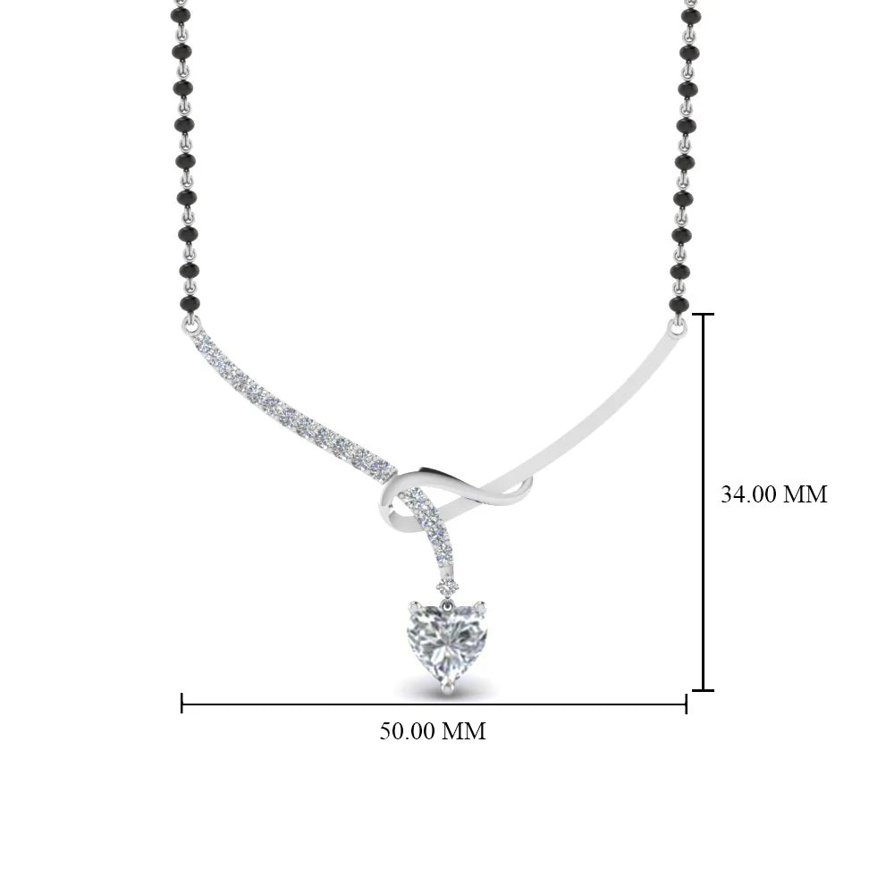 Heart Diamond Drop Mangalsutra Pendant