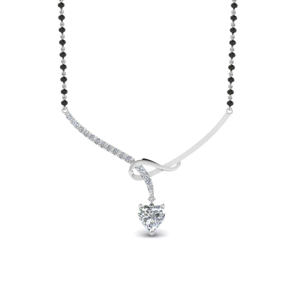 Heart Diamond Drop Mangalsutra Pendant