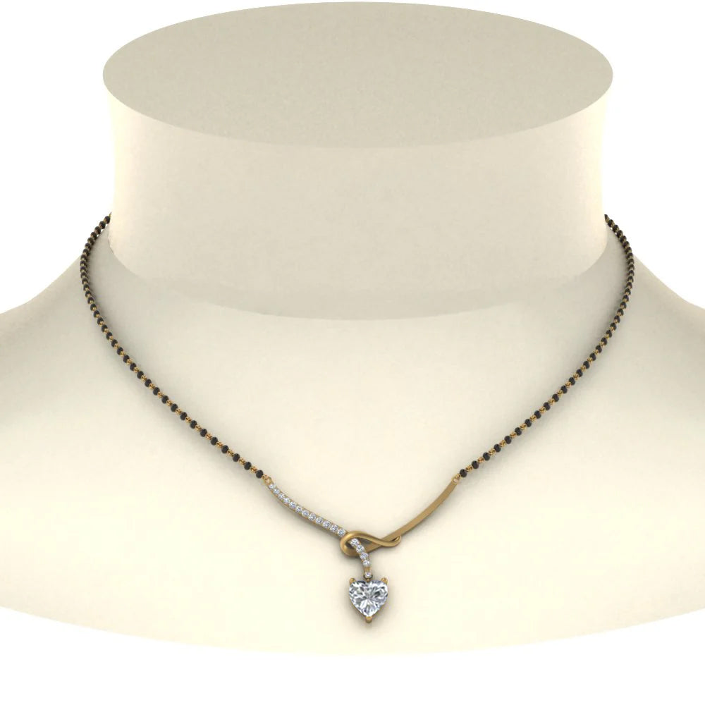 Heart Diamond Drop Mangalsutra Pendant