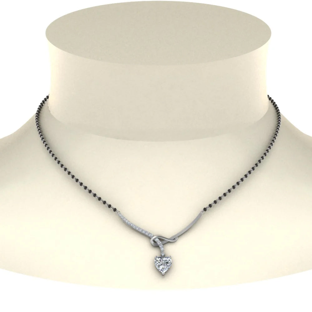 Heart Diamond Drop Mangalsutra Pendant