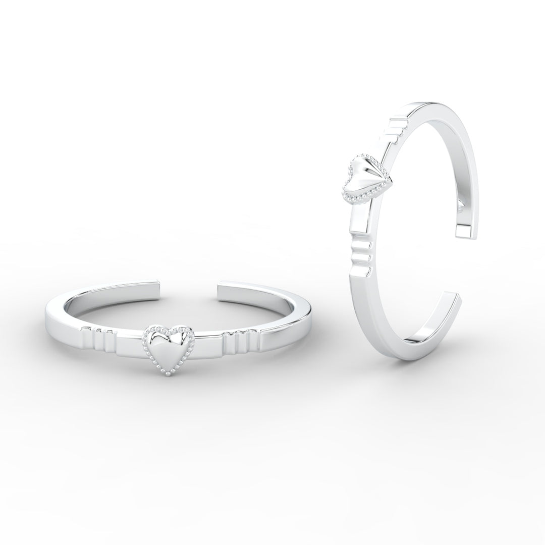 Heart Shaped Beaded Toe Ring