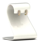 Load image into Gallery viewer, Hexagon Diamond J Hoops Earrings