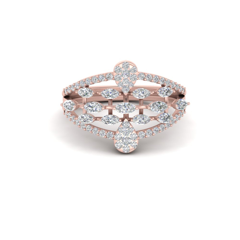 Illusion Set Pear Diamond Cocktail Diamond Ring