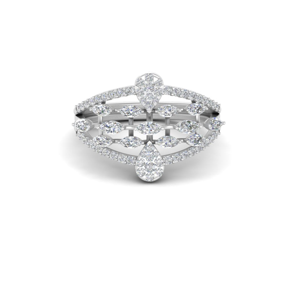 Illusion Set Pear Diamond Cocktail Diamond Ring