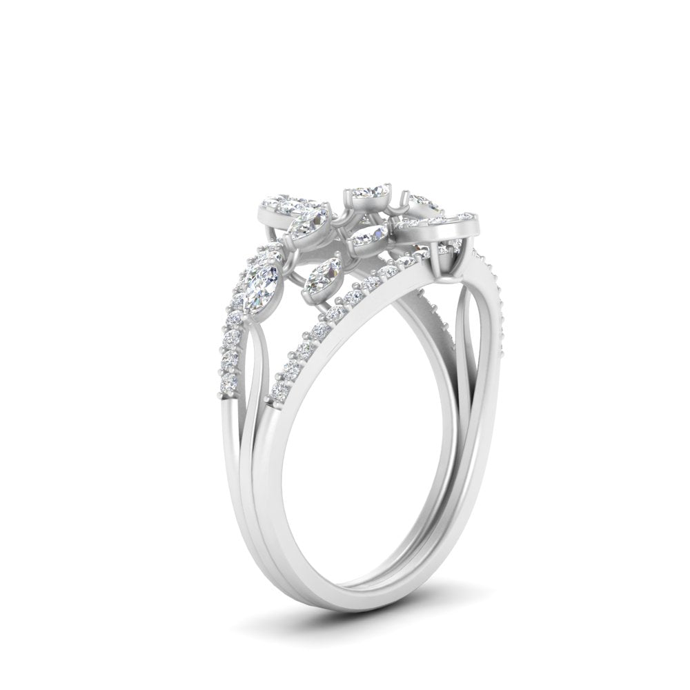 Illusion Set Pear Diamond Cocktail Diamond Ring