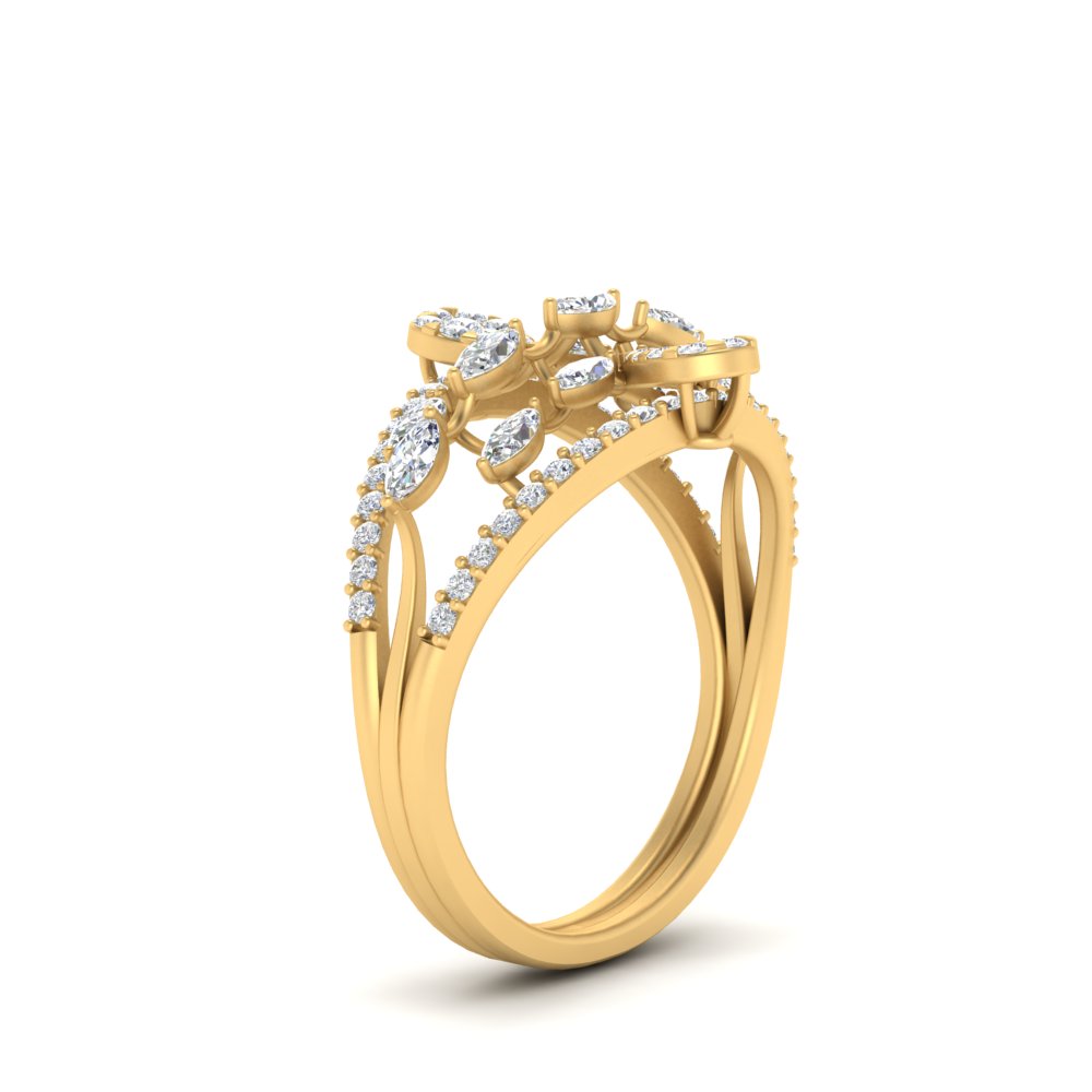 Striking 18 Karat Gold And Diamond Cocktail Ring