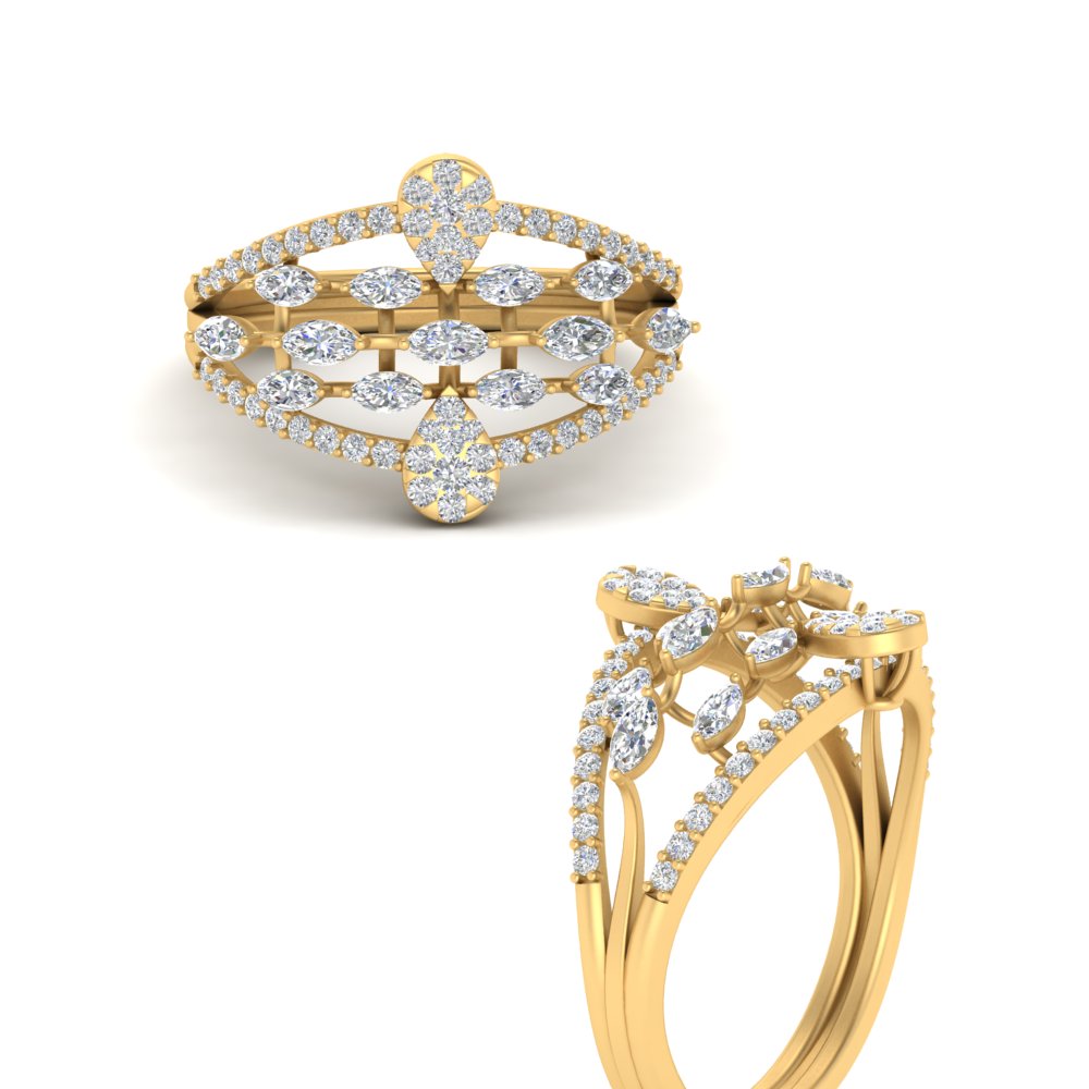 Illusion Set Pear Diamond Cocktail Diamond Ring