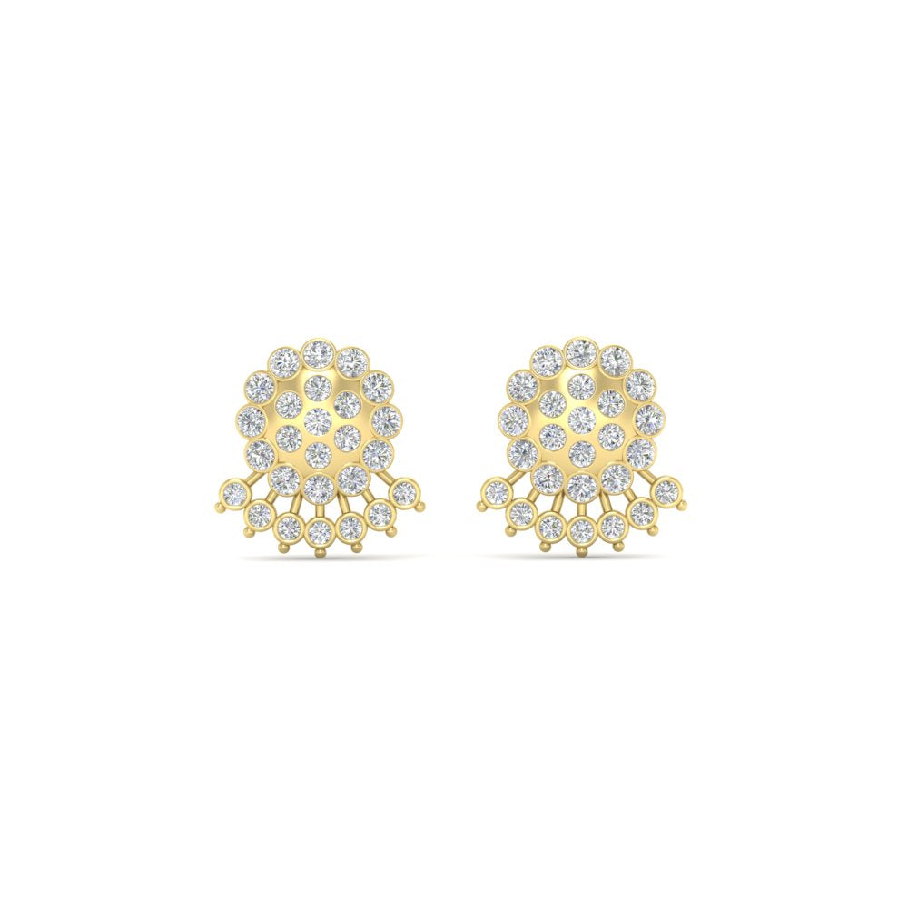 Impon Floral Stud Diamond Earrings