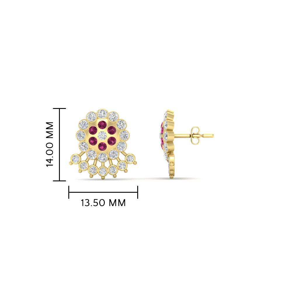 Impon Floral Stud Diamond Earrings