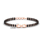 Load image into Gallery viewer, nfinity-design-mens-black-bead-mangalsutra-bracelet-in-rose-gold-mgsmbrc11841angle1-nl-rg-hw.jpg?v=1789015536