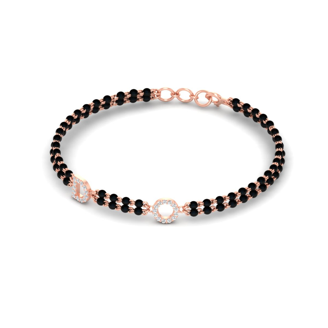 Initial Mens Diamond Mangalsutra Bracelet