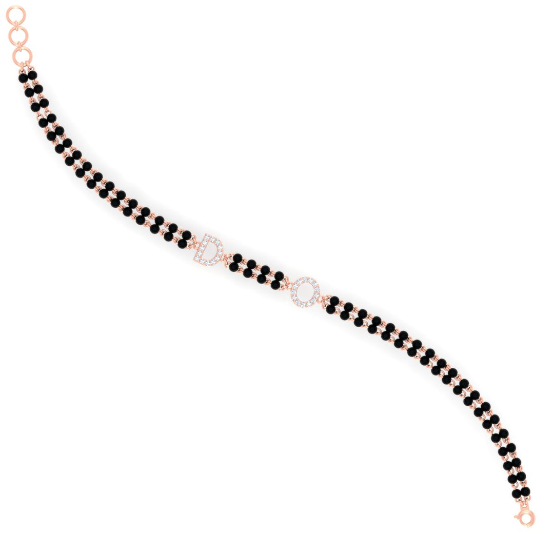 Initial Mens Diamond Mangalsutra Bracelet