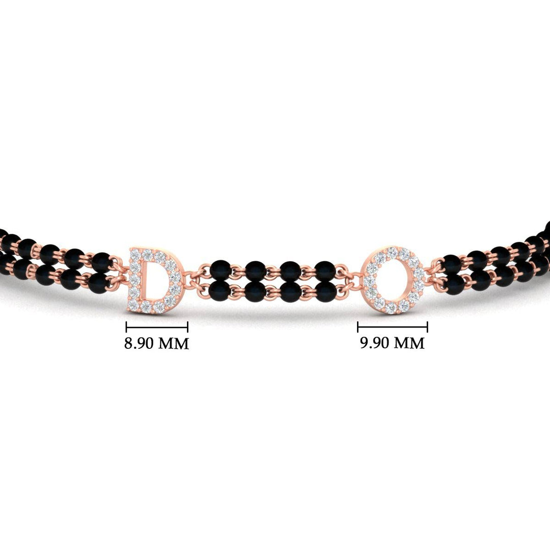 Initial Mens Diamond Mangalsutra Bracelet