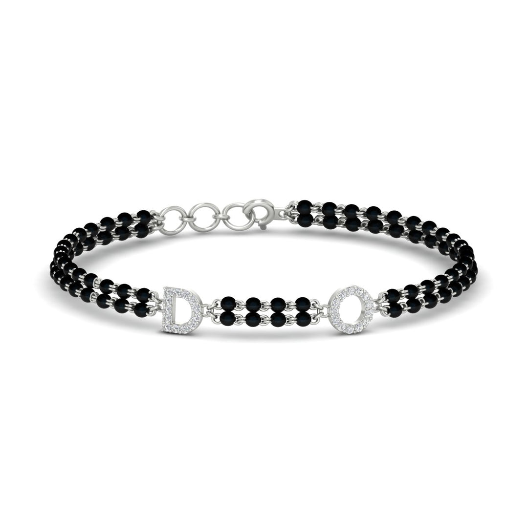 Initial Mens Diamond Mangalsutra Bracelet