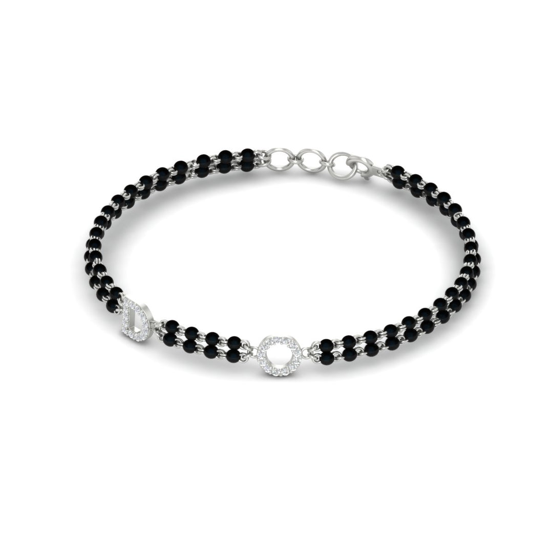 Initial Mens Diamond Mangalsutra Bracelet