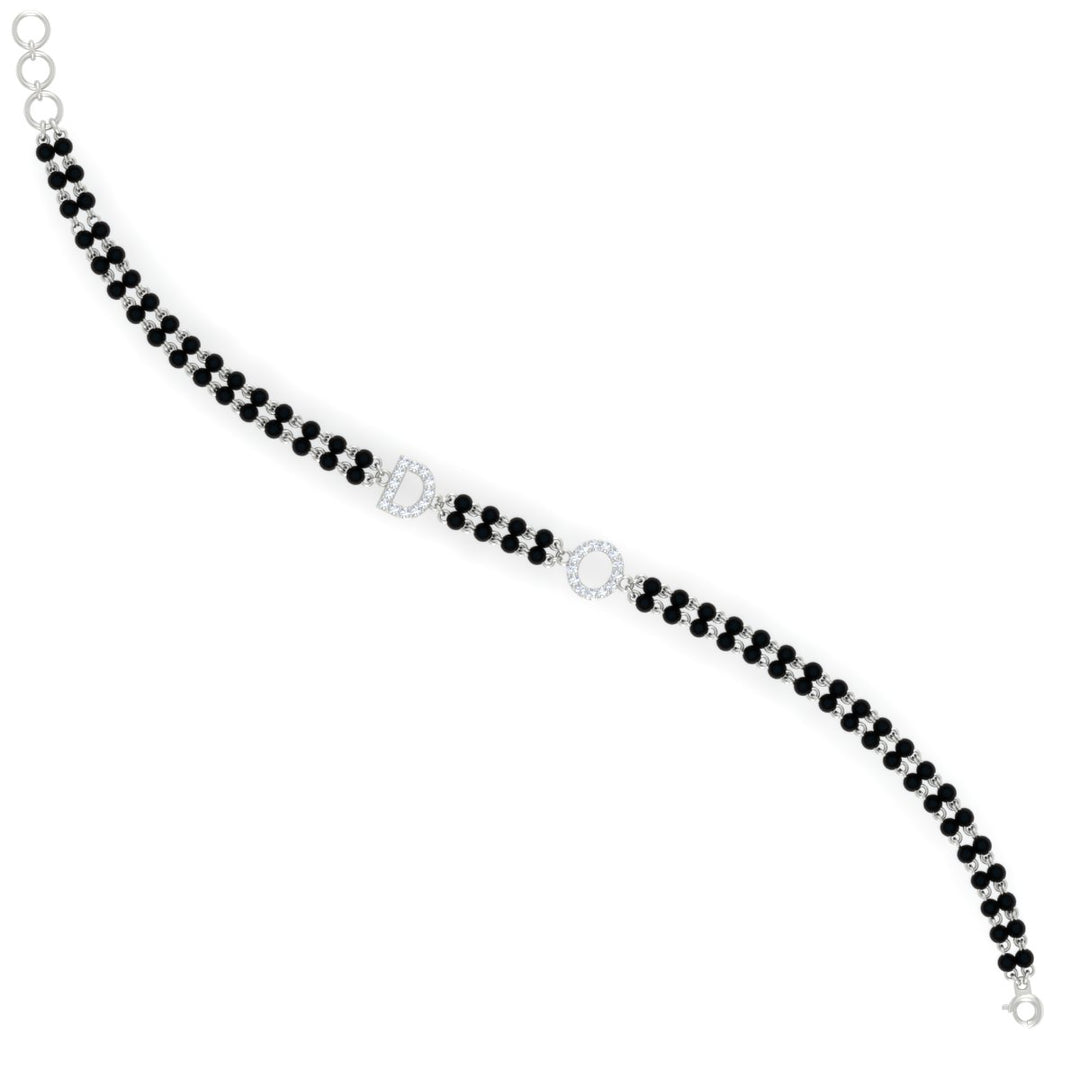 Initial Mens Diamond Mangalsutra Bracelet