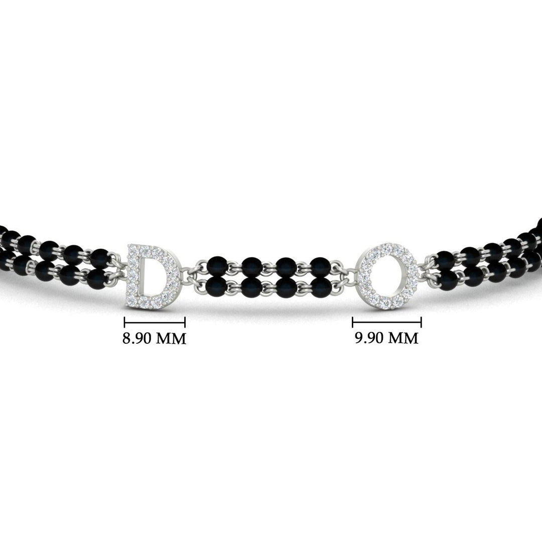 Initial Mens Diamond Mangalsutra Bracelet