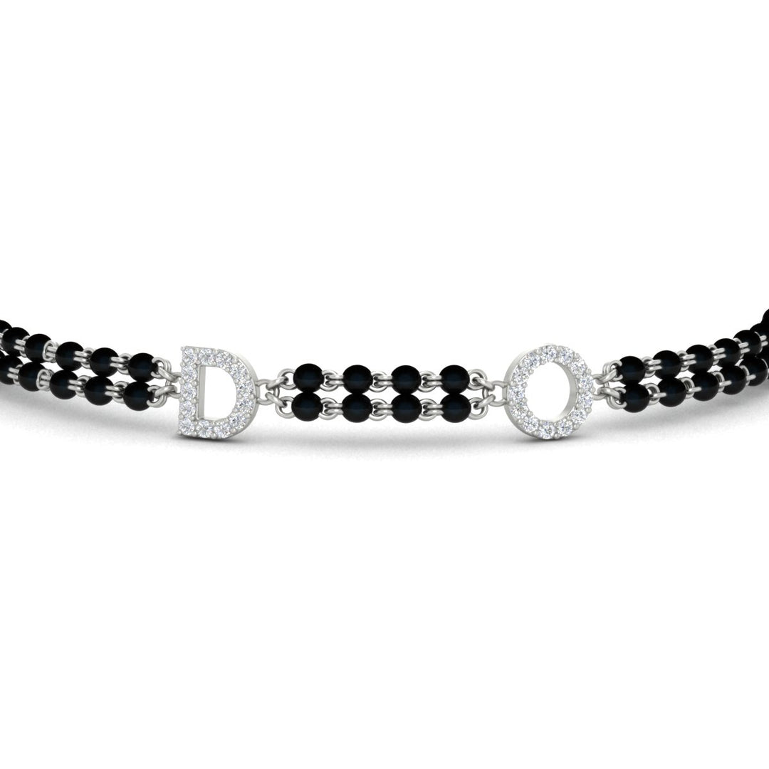 Initial Mens Diamond Mangalsutra Bracelet