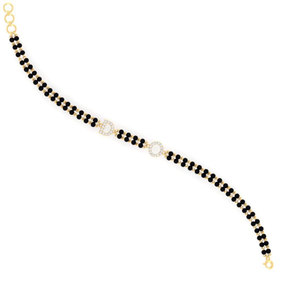 Initial Mens Diamond Mangalsutra Bracelet