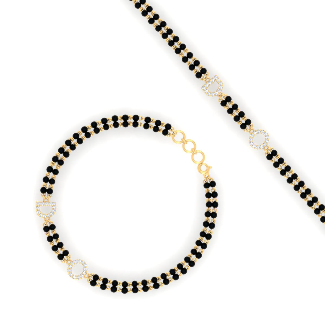 Initial Mens Diamond Mangalsutra Bracelet