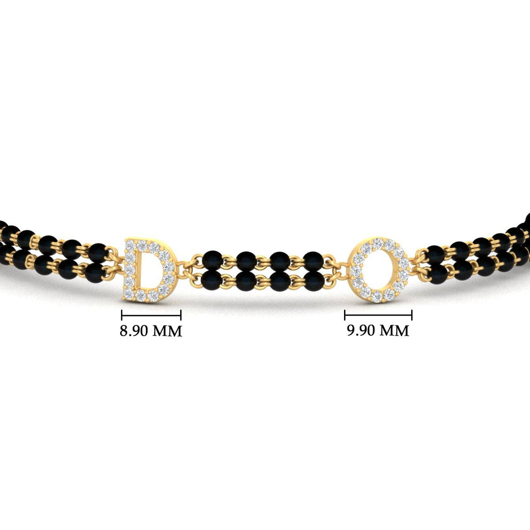 Initial Mens Diamond Mangalsutra Bracelet