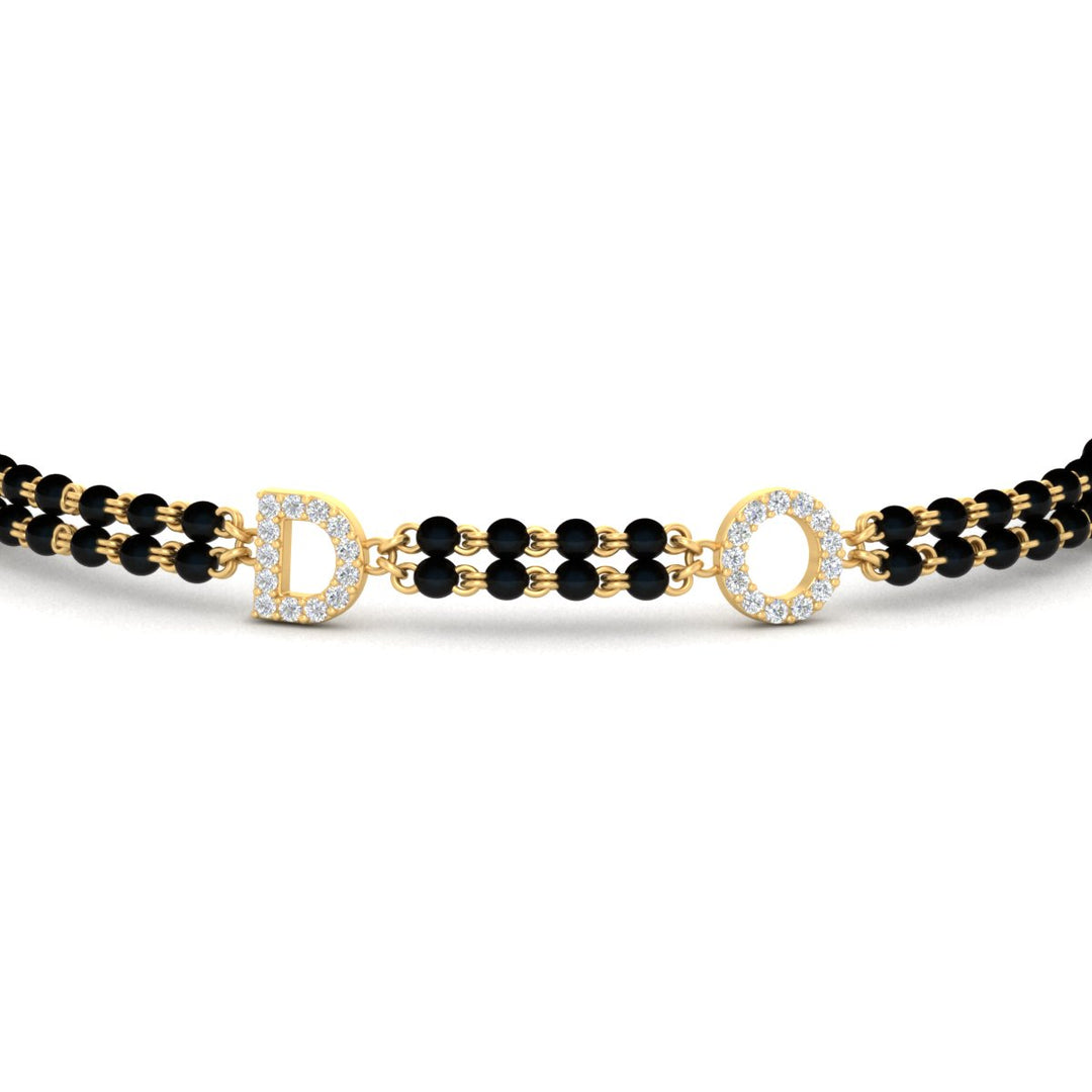 Initial Mens Diamond Mangalsutra Bracelet