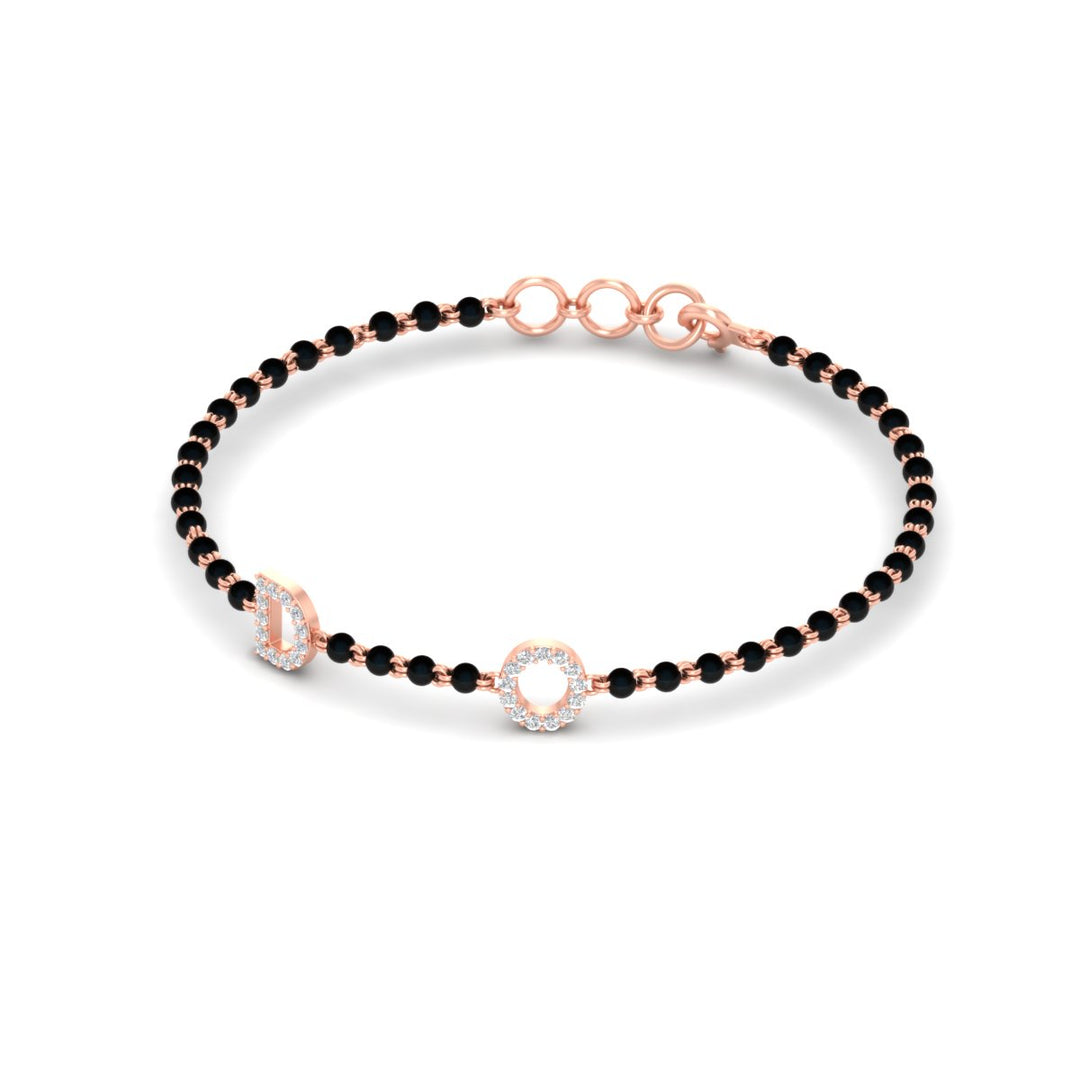 Initial Mens Diamond Mangalsutra Bracelet