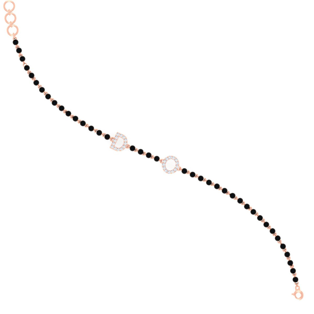 Initial Mens Diamond Mangalsutra Bracelet