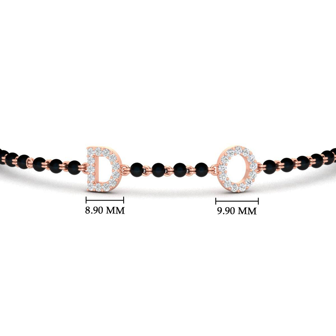 Initial Mens Diamond Mangalsutra Bracelet