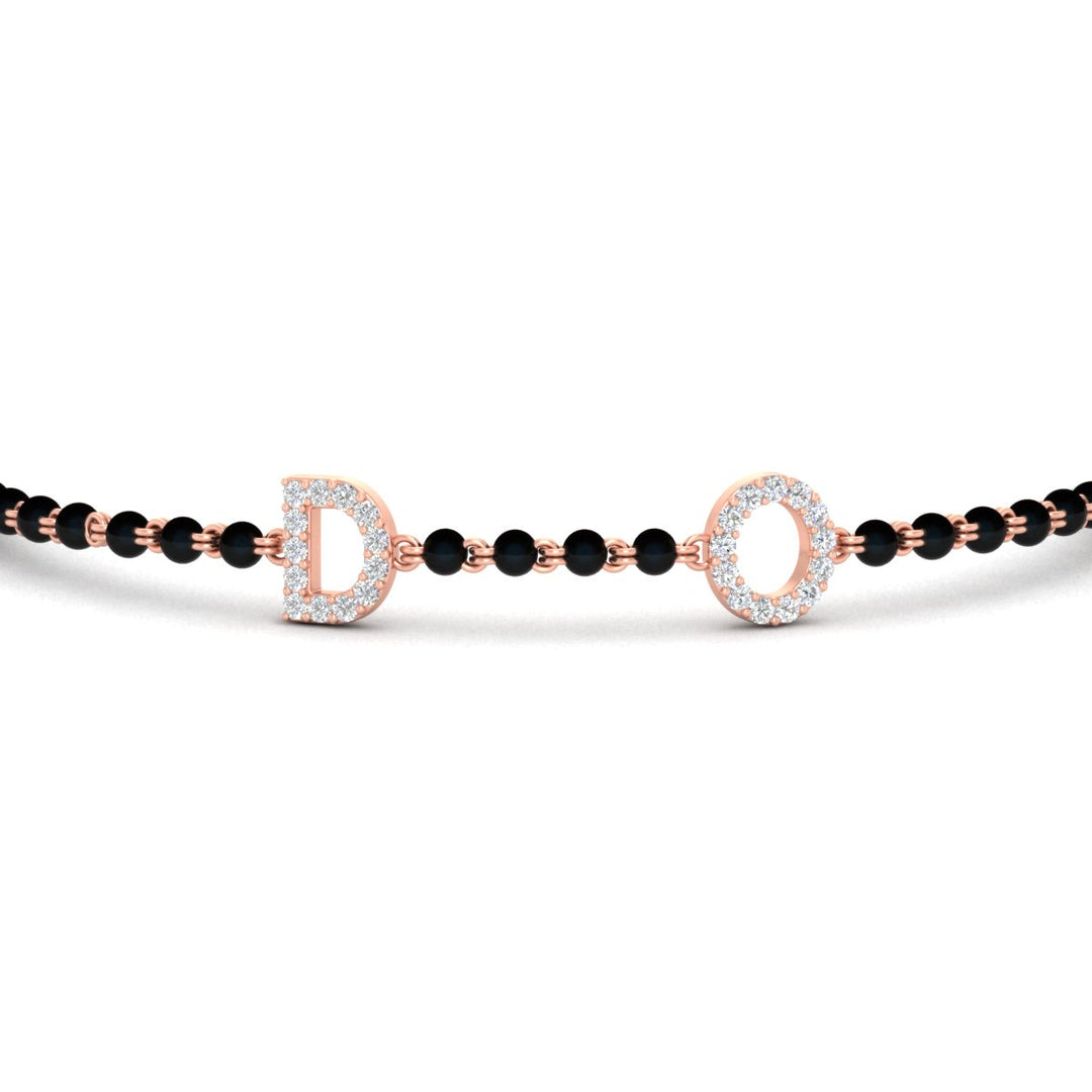 Initial Mens Diamond Mangalsutra Bracelet