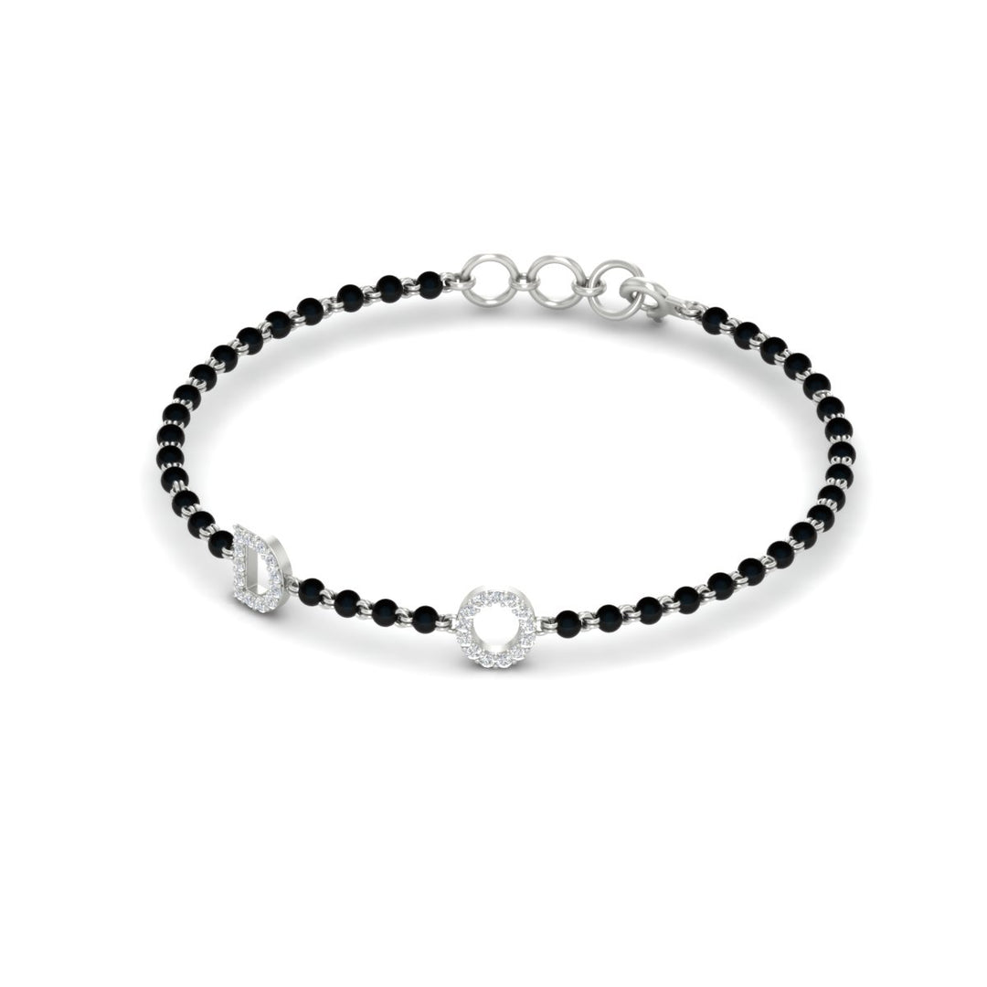 Initial Mens Diamond Mangalsutra Bracelet