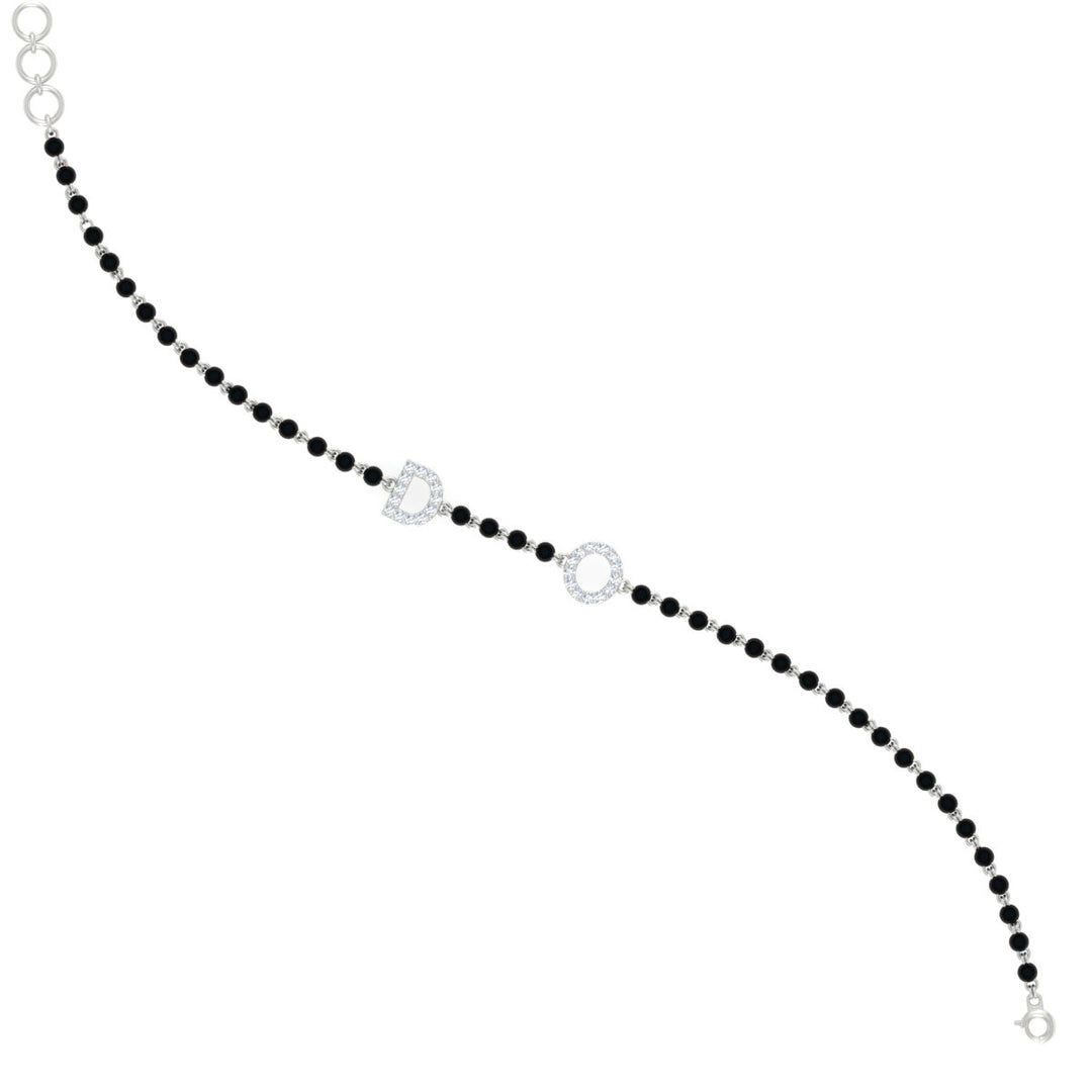 Initial Mens Diamond Mangalsutra Bracelet
