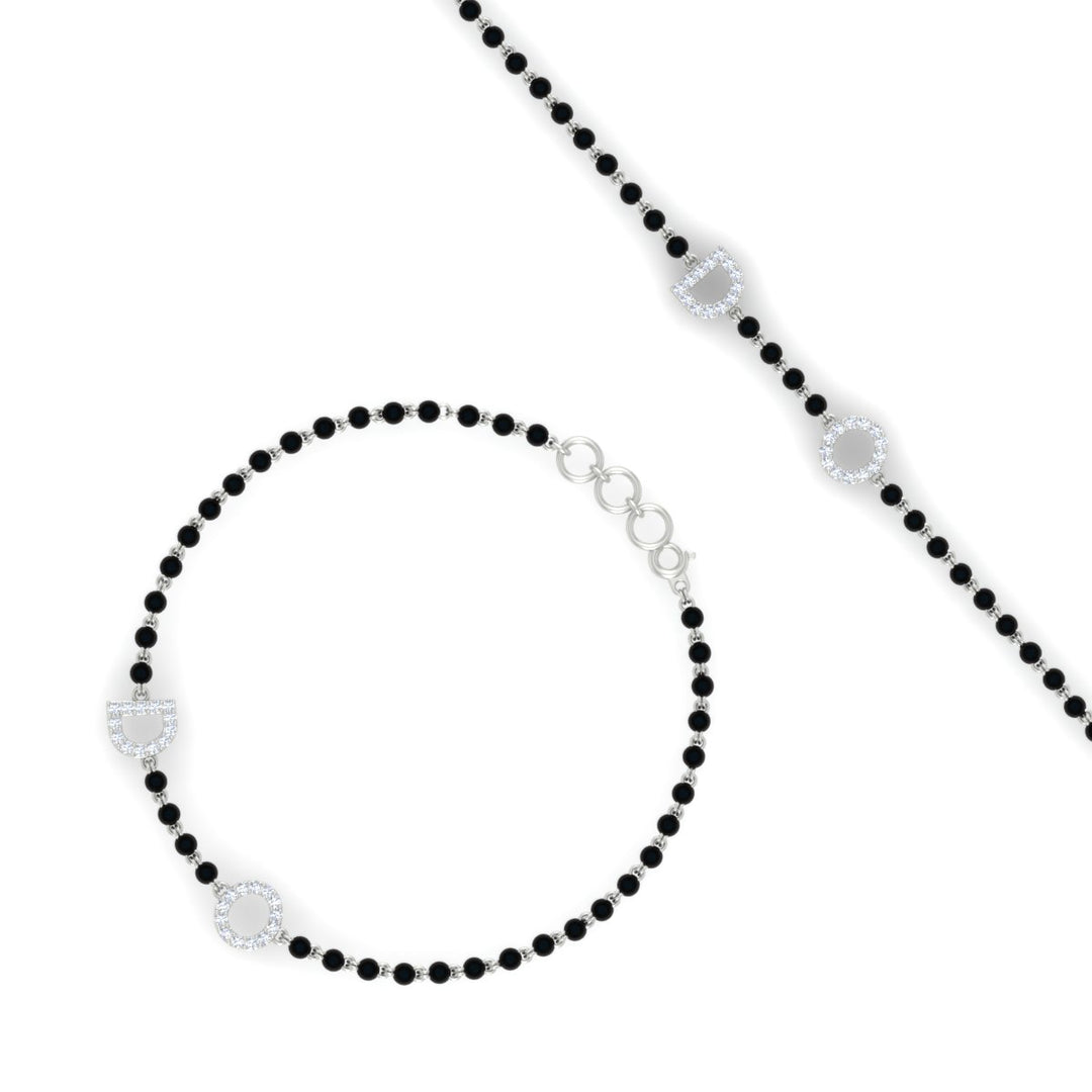 Initial Mens Diamond Mangalsutra Bracelet