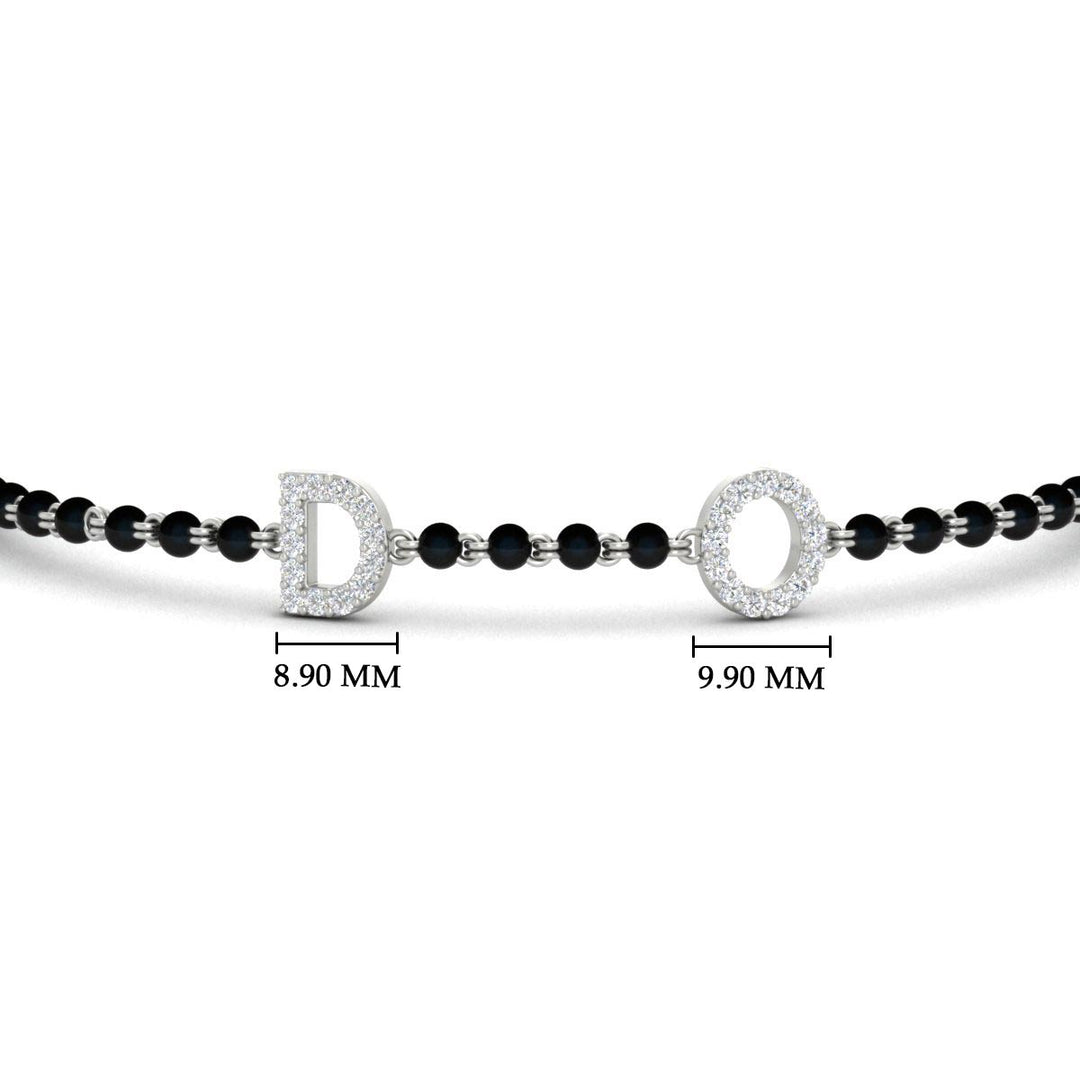 Initial Mens Diamond Mangalsutra Bracelet