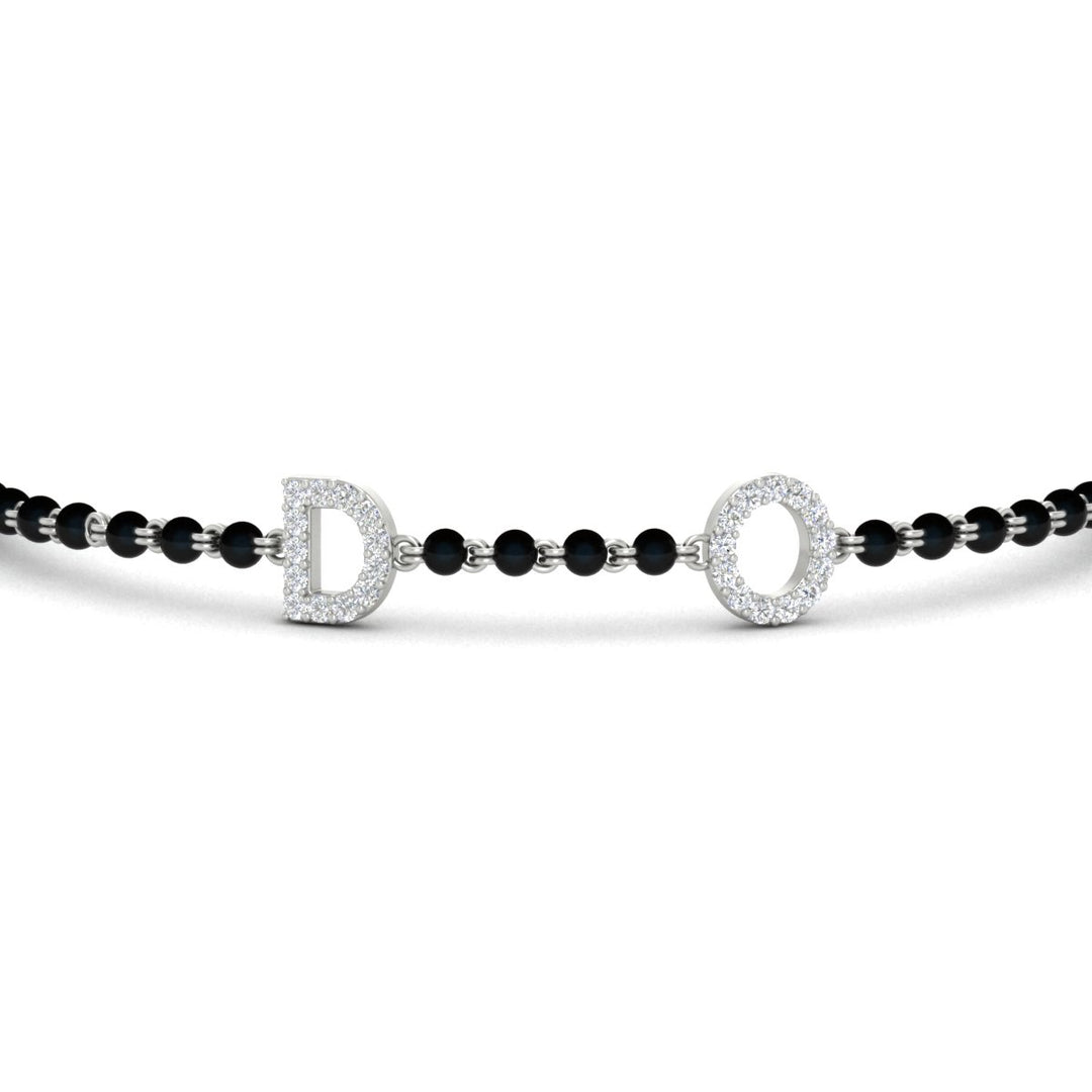 Initial Mens Diamond Mangalsutra Bracelet