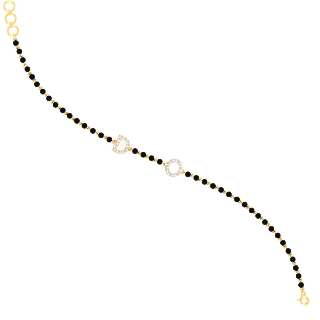 Initial Mens Diamond Mangalsutra Bracelet