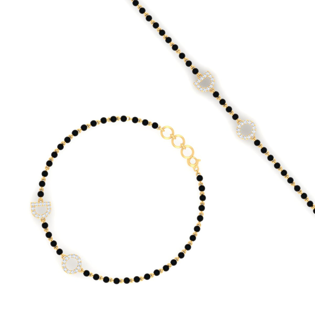 Initial Mens Diamond Mangalsutra Bracelet