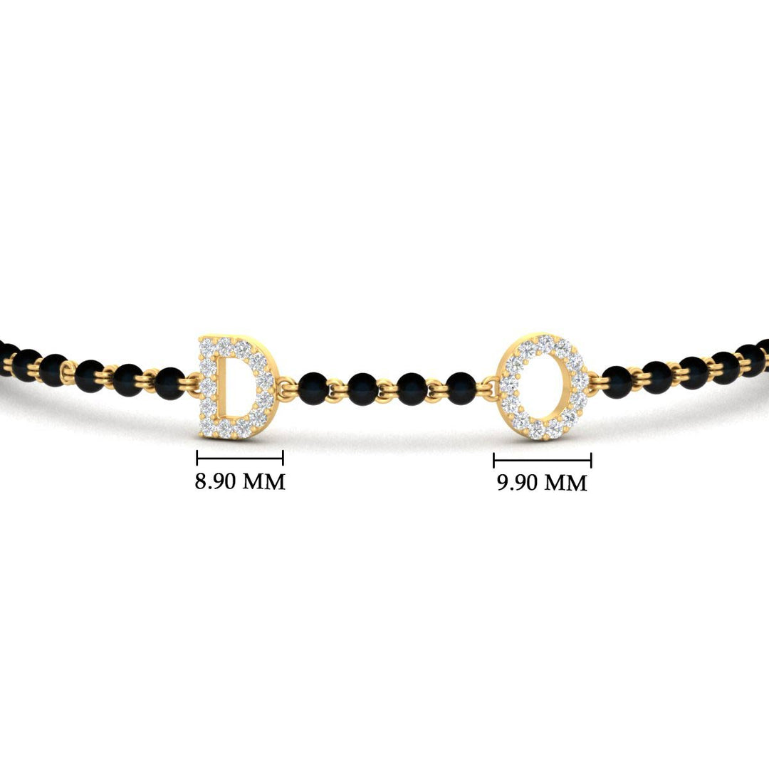 Initial Mens Diamond Mangalsutra Bracelet