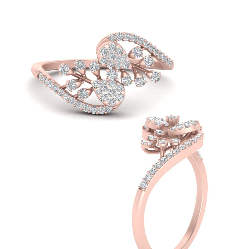 Intertwined Real Diamond Engagement Ring