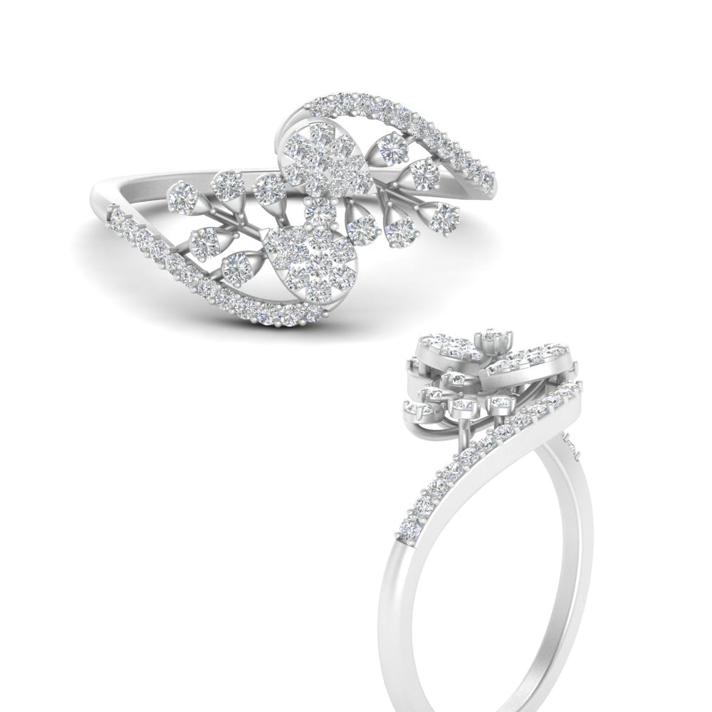 Intertwined Real Diamond Engagement Ring