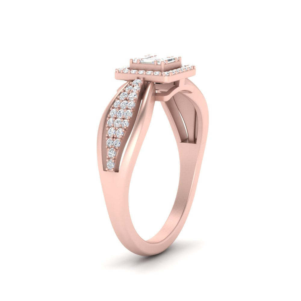 Invisible Set Princess Cut Diamond Ring