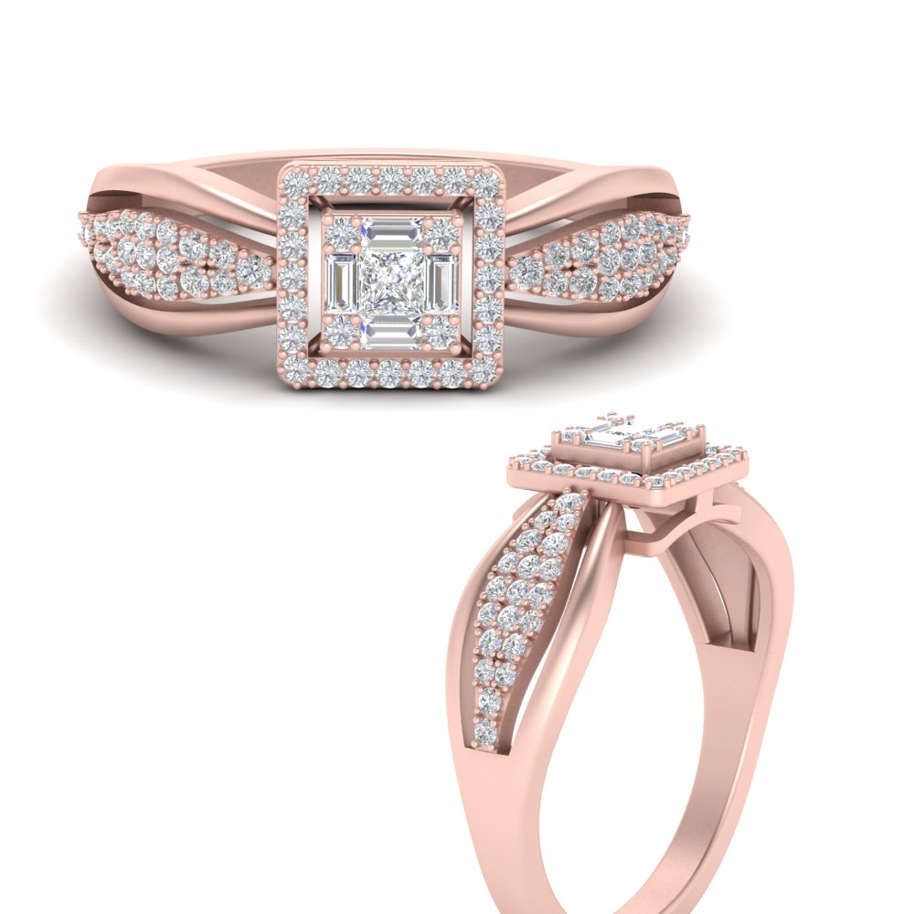 Invisible Set Princess Cut Diamond Ring