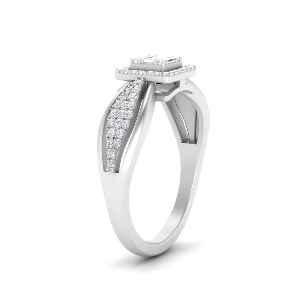 Invisible Set Princess Cut Diamond Ring