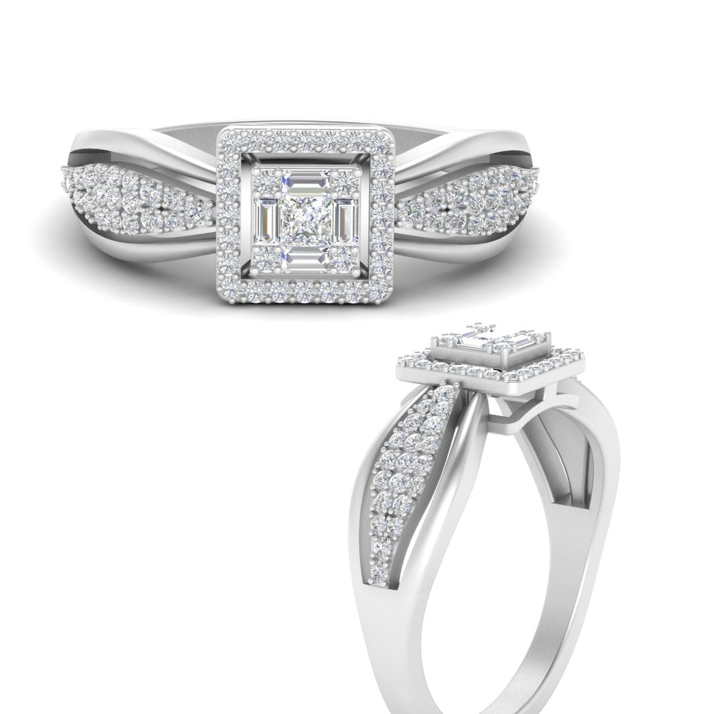 Invisible Set Princess Cut Diamond Ring